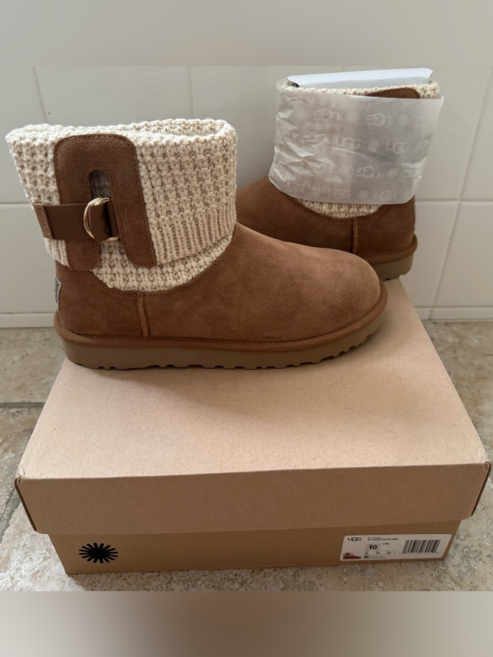 🤎 NEW UGG Classic Solene Mini Boots – Chestnut – Women’s Size 10 – NIB 🤎